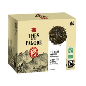 Visuel 1 du produit Thé vert au jasmin bio et équitable Thés de la Pagode - 20 infusettes