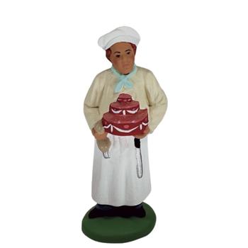Visuel 1 du produit Personnage de crèche de Noël pâtissier Santons Escoffier - 7 cm