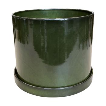 Visuel 1 du produit Pot cylindrique en métal recyclé coloris vert algue vif Upcycle Cylindre XXL - Ø 50 x H 42 cm