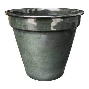 Visuel 1 du produit Pot conique en métal recyclé coloris gris océan vif Upcycle Conique - Ø 18,5 x H 16 cm