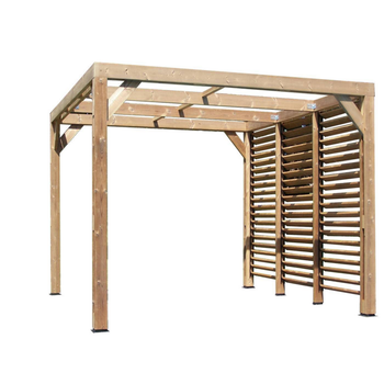 Visuel 1 du produit Pergola coloris beige en bois traité très haute température - 3,41 x 3,13 m