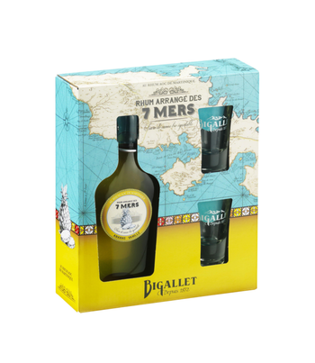 Visuel 1 du produit Coffret rhum ananas vanille avec 2 verres Bigallet - 70 cl