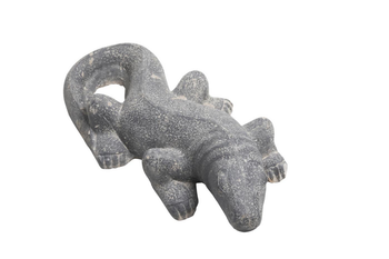 Visuel 1 du produit Décoration pour jardin aquatique coloris noir en pierre reconstituée figurine varan de komodo SEDA - 60 cm
