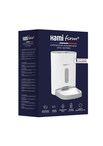 Visuel 1 du produit Distributeur automatique de croquettes pour chat et petit chien coloris blanc Hami form - 4,5 L