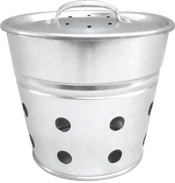 Visuel 1 du produit Seau vermicomposteur à enterrer coloris gris en acier galvanisé - 5 L