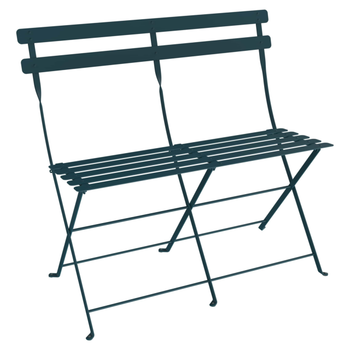 Visuel 1 du produit Banquette bistro 2 places coloris bleu en acier Fermob - 88 x 29 cm