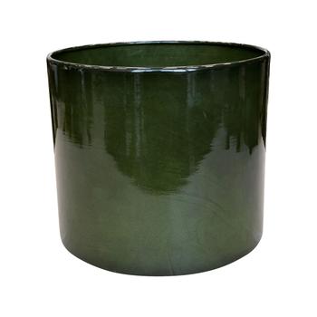 Visuel 1 du produit Pot cylindrique en métal recyclé coloris vert algue vif Upcycle Cylindre XXL - Ø 43 x H 37 cm