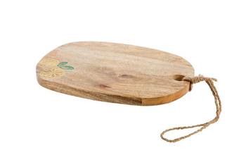 Visuel 1 du produit Planche ovale citron coloris marron en bois de manguier - 38 x 26 x 3 cm