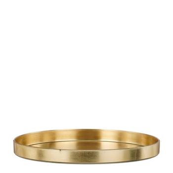Visuel 1 du produit Plateau rond décoratif en plastique recyclé doré - Ø 36 x H 3,5 cm
