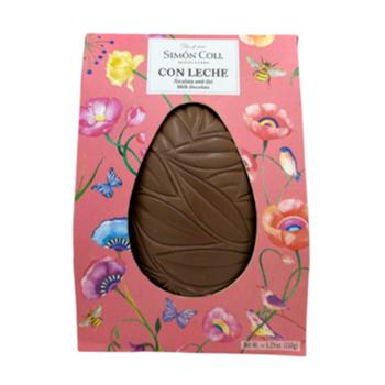 Visuel 1 du produit Œuf en chocolat au lait dans boite fleurie rose Simon Coll -  150 g