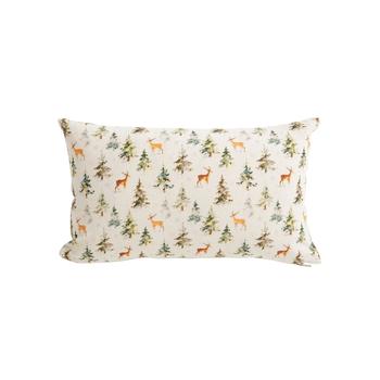 Visuel 1 du produit Coussin en coton et lin à motif hiver Mélèze - 50 x 35 cm
