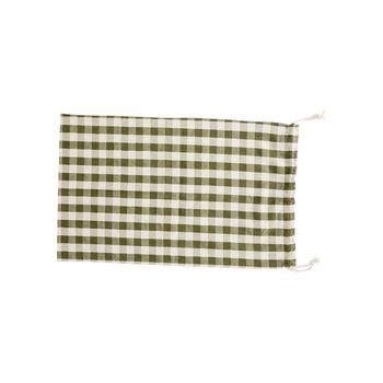 Visuel 1 du produit Sac à jouets en coton vichy kaki Célestin-Lurex - 50 x 80 cm