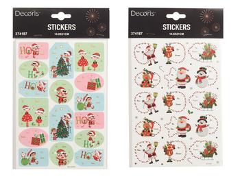 Visuel 1 du produit Étiquettes cadeau autocollantes multicolores - 14,8 x 21 cm