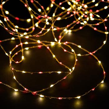Visuel 1 du produit Guirlande lumineuse de Noël micro LED intense multicolore câble argent intérieur extérieur - 9,6 m