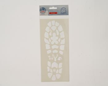 Visuel 1 du produit Pochoir empreinte de pas du Père Noël en PET blanc - 25 x 12,5 cm
