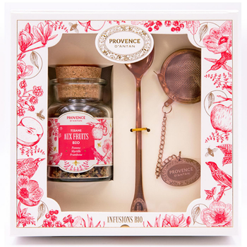 Visuel 1 du produit Coffret tisane aux fruits bio avec boule à infusion et cuillère Provence d’antan - 45 g
