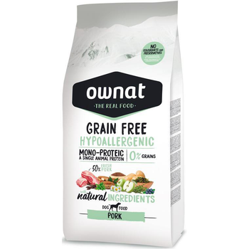 Visuel 1 du produit Croquettes pour chien au porc sans céréales Ownat Hypoallergenic - 12 kg