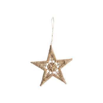 Visuel 1 du produit Décoration à suspendre étoile en jute naturel - Ø 10 cm