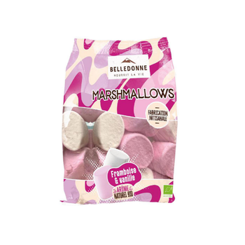 Visuel 1 du produit Guimauve marshmallows goût framboise vanille Belledonne - 150 g