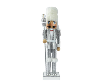 Visuel 1 du produit Casse-noisette en bois de pin blanc avec bonnet flocon - 10 x 8 x 38 cm