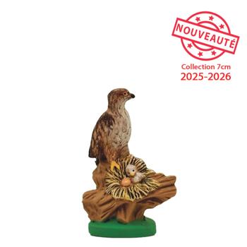 Visuel 1 du produit Santon animaux pour crèche ou village de Noël aigle de Bonelli coloris multicolore en argile - H 6,5 cm