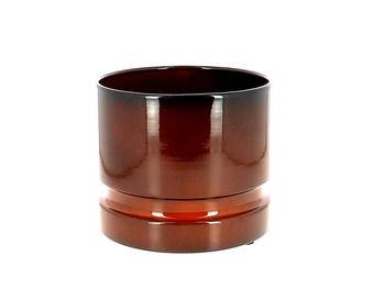 Visuel 1 du produit Cache-pot en zinc coloris bronze Woodlog petit modèle - Ø 21 x H 18 cm