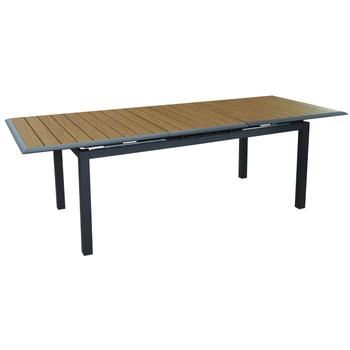 Visuel 1 du produit Table extensible en aluminium graphite/chêne, PROLOISIRS louisiane ii - 187/247x100cm