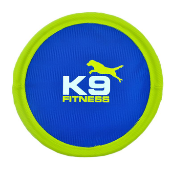 Visuel 1 du produit Jouet pour chien en nylon coloris bleu et jaune disque troué flexible ZS K9 - 27 cm