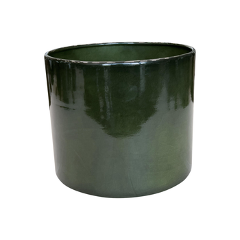 Visuel 1 du produit Pot cylindrique coloris vert en métal recyclé - 21 x 21 x 18 cm