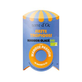 Visuel 1 du produit Infusion rooibos bio glacé mangue passion Terre d’Oc Sieste Tropiques - 10 infusettes