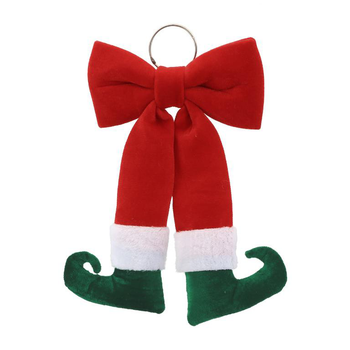 Visuel 1 du produit Nœud rouge avec pieds de lutin verts - 25 x 40 cm