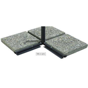 Visuel 1 du produit Parasol déporté gris en aluminium Proloisirs Roma - 3 x 3 m