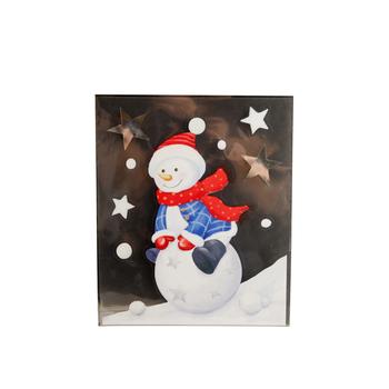 Visuel 1 du produit Décoration de Noël sticker bonhomme de neige coloré en PVC coloris multicolore - 28,5 x 34,5 cm