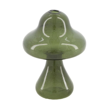 Visuel 1 du produit Vase champignon coloris vert en verre - 9 cm