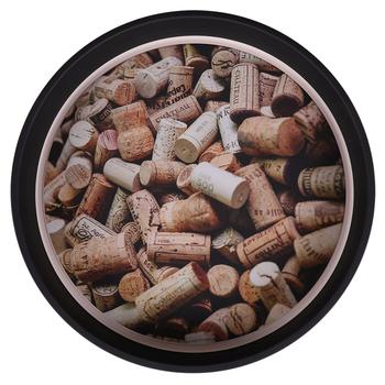 Visuel 1 du produit Plateau Viggo "Bouchons" coloris marron en métal - Ø 33 x 4 cm