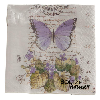 Visuel 1 du produit Serviettes en papier multicolores Papillon x20 - 16,5 x 16,5 cm