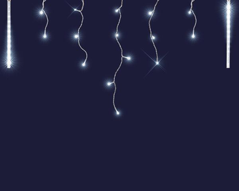 Visuel 1 du produit Stalactite lumineuse gouttes de glace connectable x3 à 141 LED blanc pur + flash sur câble argent - L 3 m x H 0,5 m