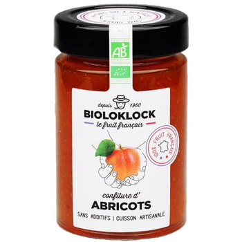 Visuel 1 du produit Confiture d’abricots bio en pot de verre Bioloklock - 230 g