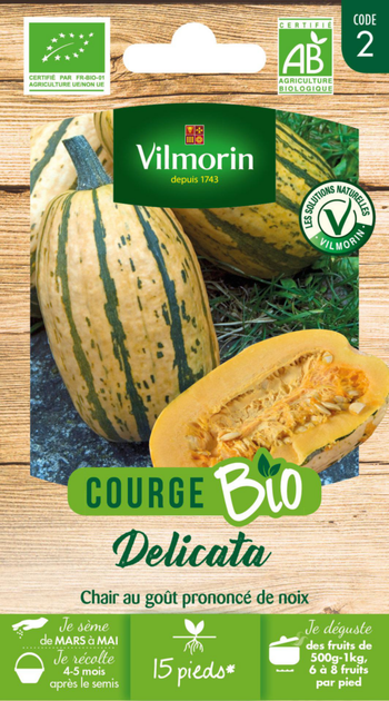 Visuel 1 du produit Sachet de semences potagères graine de courge delicata