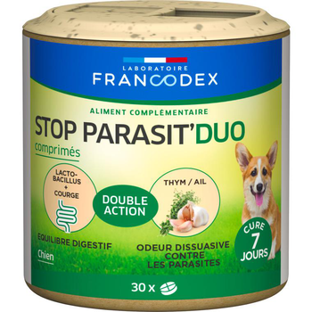 Visuel 1 du produit Comprimés anti-parasitaires pour chien Francodex Stop Parasit' Duo – x 30