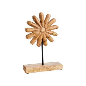 Visuel 1 du produit Marguerite décorative à poser en bois naturel - 26 x 16 x 6 cm