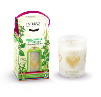 Visuel 1 du produit Bougie parfumée senteur citronnelle et menthe Esteban - 180 g