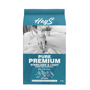 Visuel 1 du produit Croquette pour chat adulte stérilisé au poulet light Hays Pure Premium - 6 kg