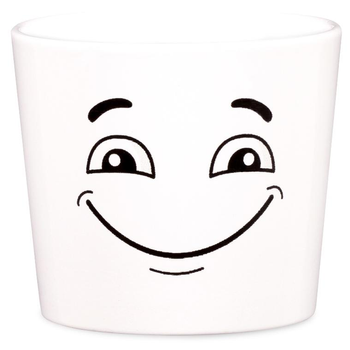 Visuel 1 du produit Cache-pot en céramique blanc motif sourire Scheurich 870 Vibes - Ø 7 cm