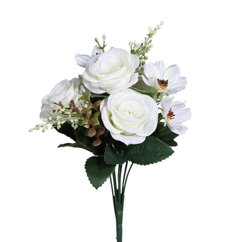 Visuel 1 du produit Bouquet roses artificielles coloris beige - 36 cm