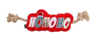 Visuel 1 du produit Peluche de Noël pour chien avec sifflet et corde coloris multicolore Wouapy Hohoho - 50 cm