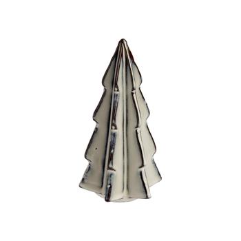Visuel 1 du produit Sapin de Noël décoratif en grès gris petit modèle - Ø 8 x H 15,5 cm