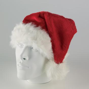 Visuel 1 du produit Bonnet de Père Noël en acrylique rouge avec fourrure blanche - 29 x 31 x 5 cm