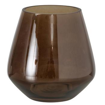 Visuel 1 du produit Photophore en verre laqué marron Marolo - Ø 15 x H 15 cm