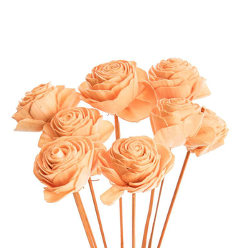 Visuel 1 du produit Bouquet de 8 roses artificielles beauty coloris beige - Ø 6 cm x 40 cm